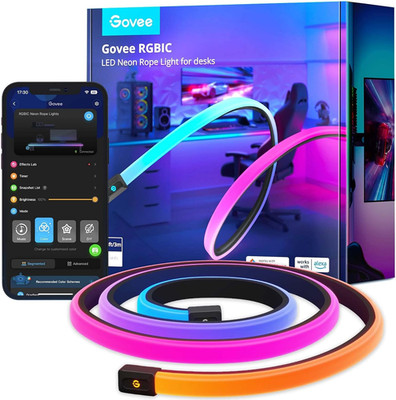 RGBIC Gaming Lights, 10Ft Neon Rope Lights Soft Lighting for Gaming Desks, LED S