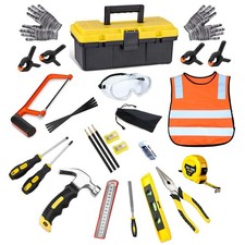 Kids Real Tools Set,Woodworking Tool Set,30 PCS Builder Children Real Hand To...