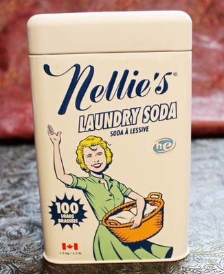 Nellie s Laundry Soda 100 Load Tin 3.3 lb  Sodium Carbonate Scent Free HE