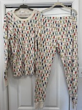 Hanna Andersson 2 Piece Adult Unisex pj XL Pants xxl Top Bright Bulbs Holiday