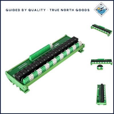 Din Rail Mounted Relay Module with 16 SPDT Channels and Silver Alloy Contacts