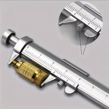 Blue Pen Caliper Combo Metric Ruler Vernier Plastic
