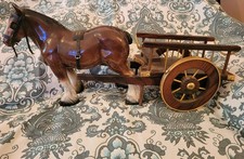Vintage H A Wain & sons Shire Horse ornament figurine Melba Ware Cart Large