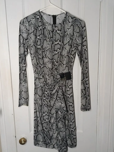 Abito Michael Kors stampa serpente animale lunghezza ginocchio piccolo B8
