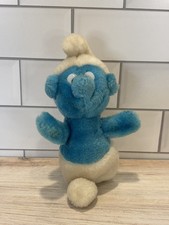 Vintage 1979 Peyo Smurf Wallace Berrie Co 10" Stuffed Plush Doll Pre-owed