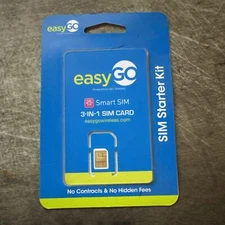 EasyGo / h20/ AT&T Sim 5G 3 In One Sim Card New 
