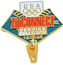 Olympics Atlanta 1996 USA " ZipConnect Service" Sponsor BellSouth Lapel Pin
