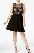 LOVE SQUARED Women's Black Sleeveless Above The Knee Party Dress Plus 3X