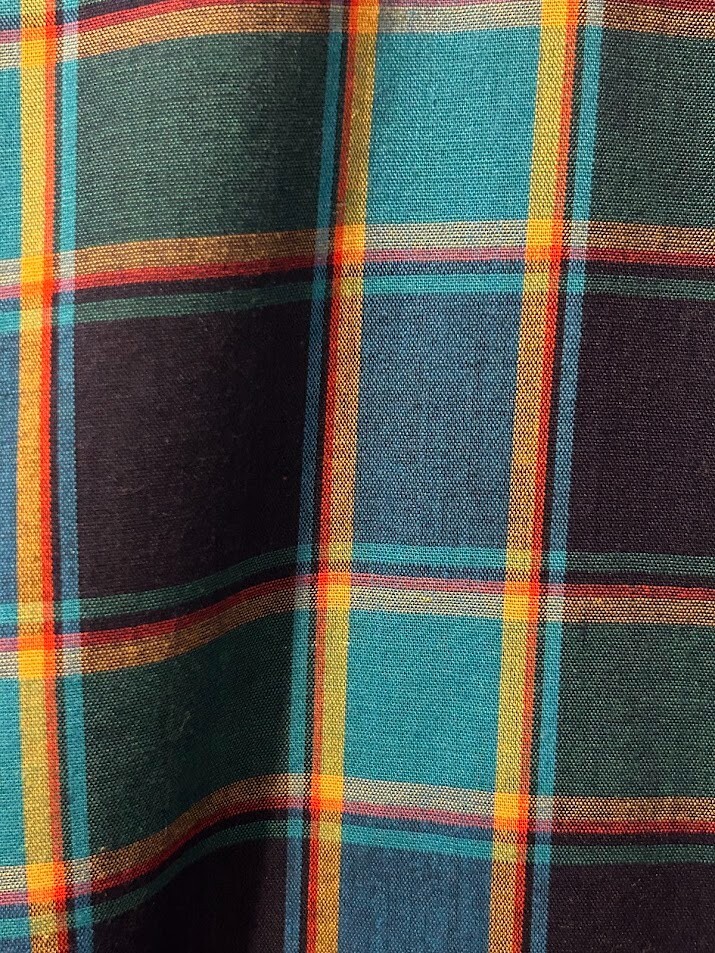 VTG Windowpane Plaid Button Down Long Sleeve Shir… - image 4