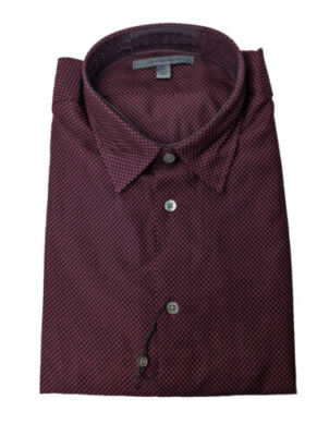 John Varvatos Preiselbeere Seidenmischung Langärmlig Knöpfe Hemd Nwt