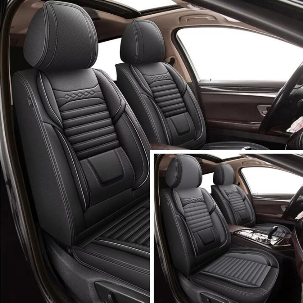 Fuax Leather Car Front Row 2-Seat Covers Cushion Pad For Toyota Prius 2003-2015