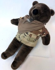 Vintage 1989 Ira Green Bear Force of America Army Desert Camo Teddy Bear Plush