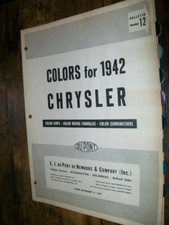 1942 Chrysler DuPont car auto Paint Chips booklet- Very good