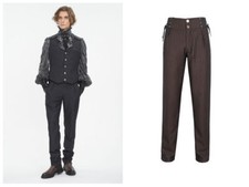 Devil Fashion Men Gothic Retro Straight Striped Party Pants Long Fit Trousers