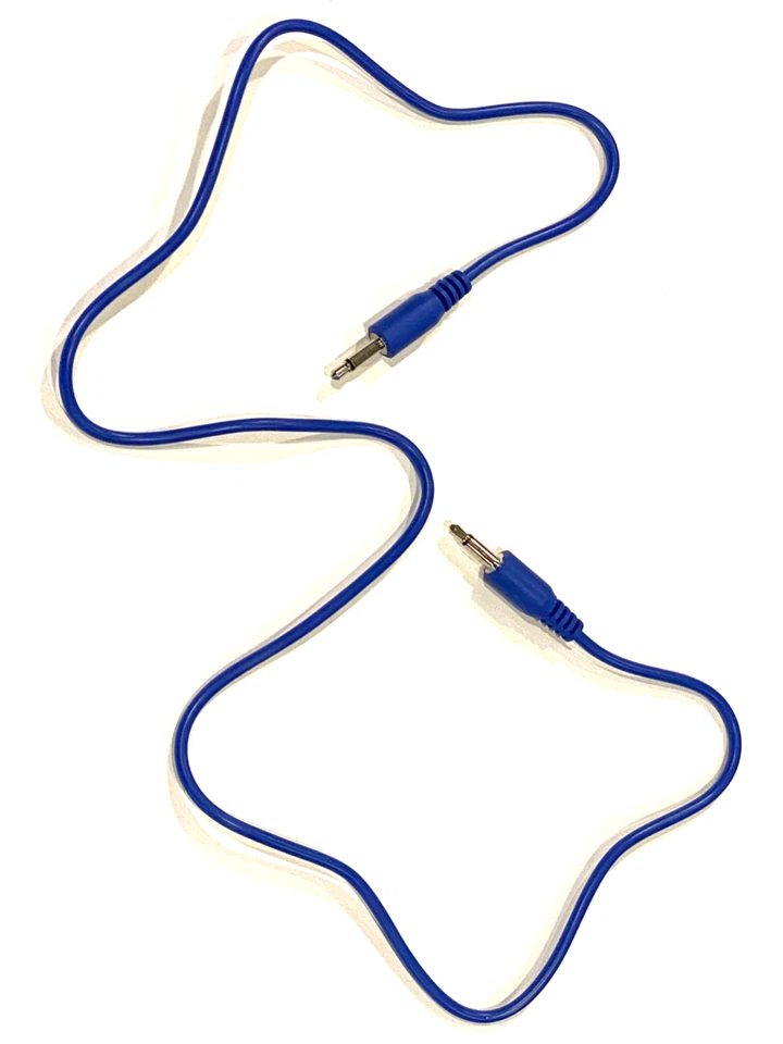 (2) Pack of Blue 3.5mm MONO TS Cables for Eurorack Modular Synth Synthesizers - Image 2 of 3