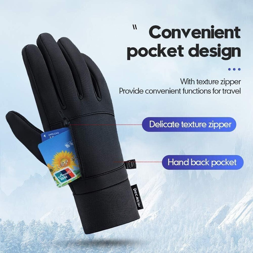 Mens Winter Gloves Thermal Warm Waterproof Ski Snowboarding Driving