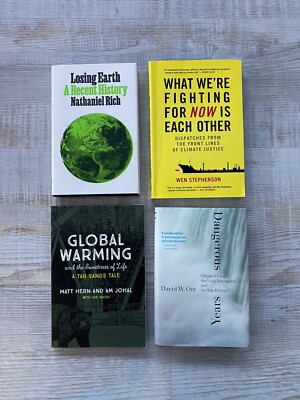 LOT of 4 Books on Global Warming , Environment Hardcover + Paperback