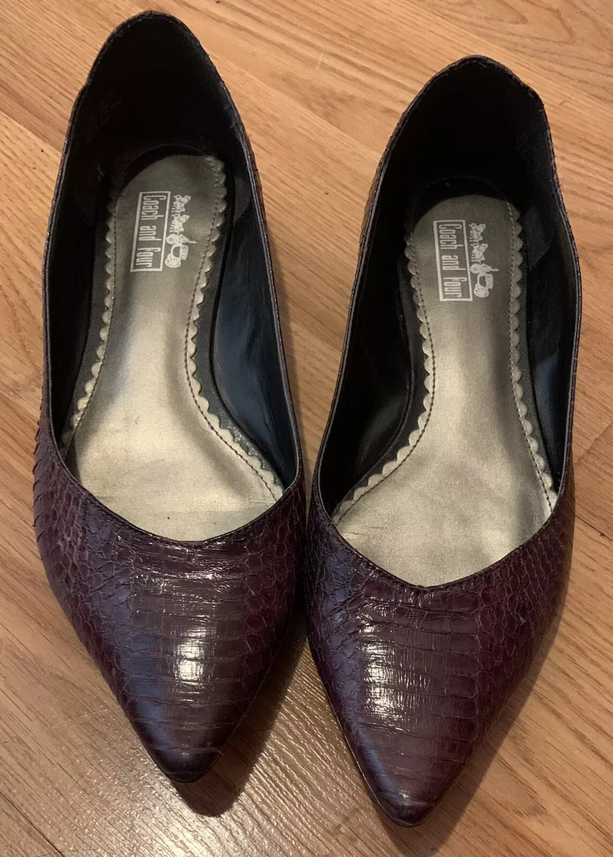 Coach and Four Purple Leather Flats Sneaky 7.5M eBay