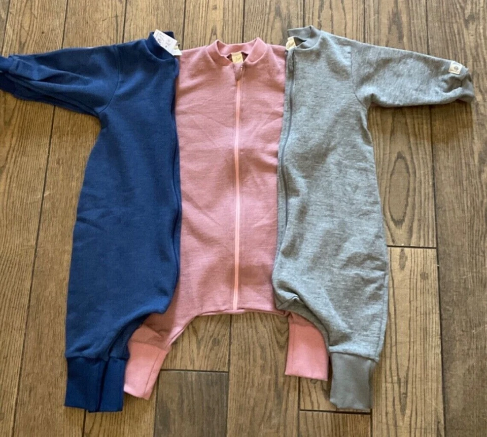 Lilano Schlafsack mit Beinen Fuß, langarm, Reißverschluss Wolle-Seide,Gr. 74-104