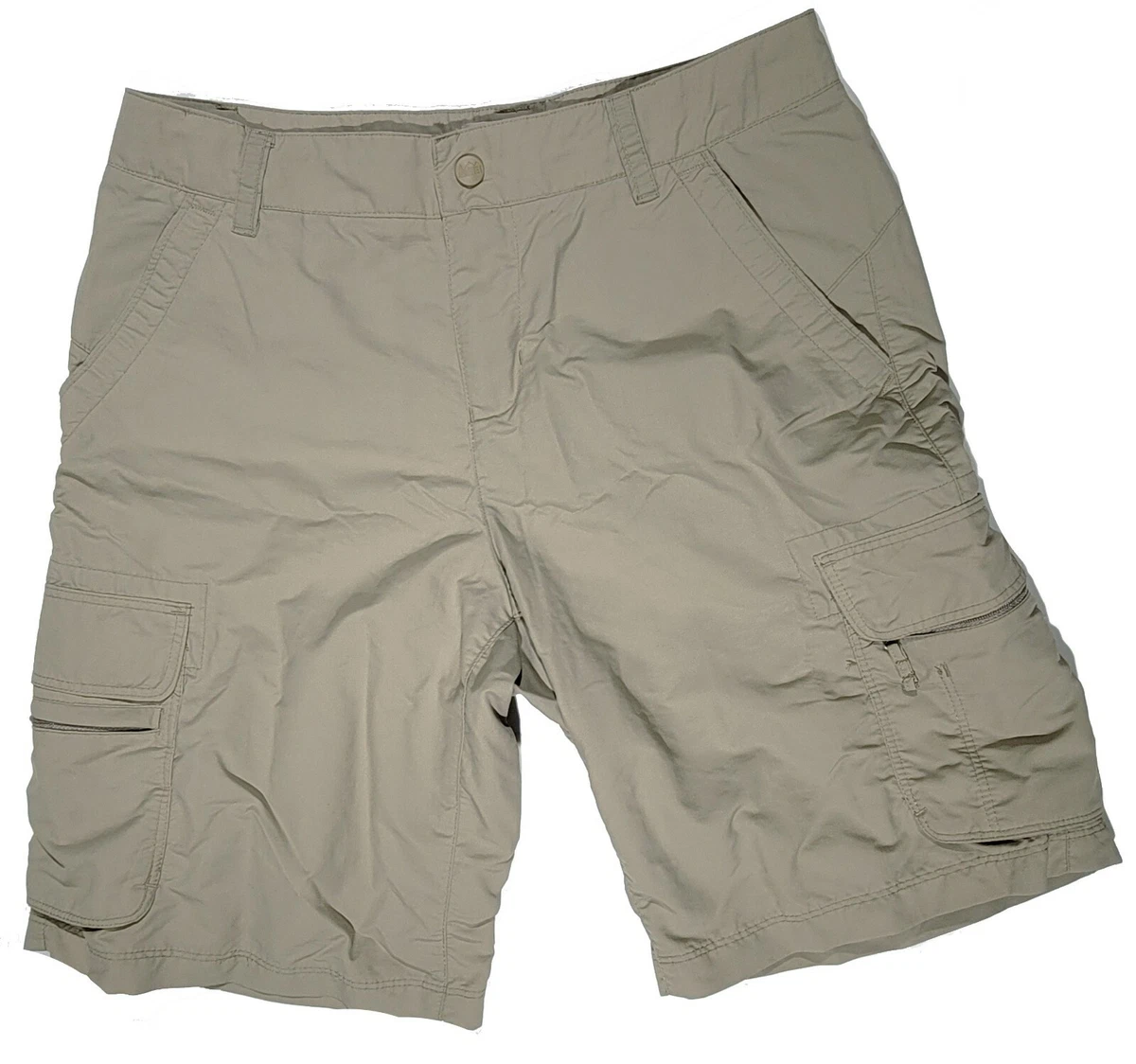 REI Womens Cargo Hiking Shorts 30X9.5 Beige 8 Pockets 100 Nylon