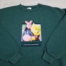 Vintage Disney Sweatshirt Mens XL Green Crewneck Winnie the Pooh Eeyore 90s