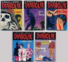Lotto 5 DIABOLIK - XXV n. 4 1986 - n. 214 1987 - n. 283, n. 284, XXIX n. 2 1990