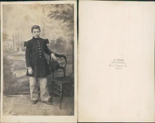Fixon, Paris, young student CDV vintage albumen albumen print 6.5x10.5 