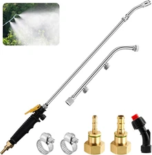 Pump Sprayer Wand with 3Types of Nozzles 1/4 3/8 inch Brass Barb and 2Hose Clamp