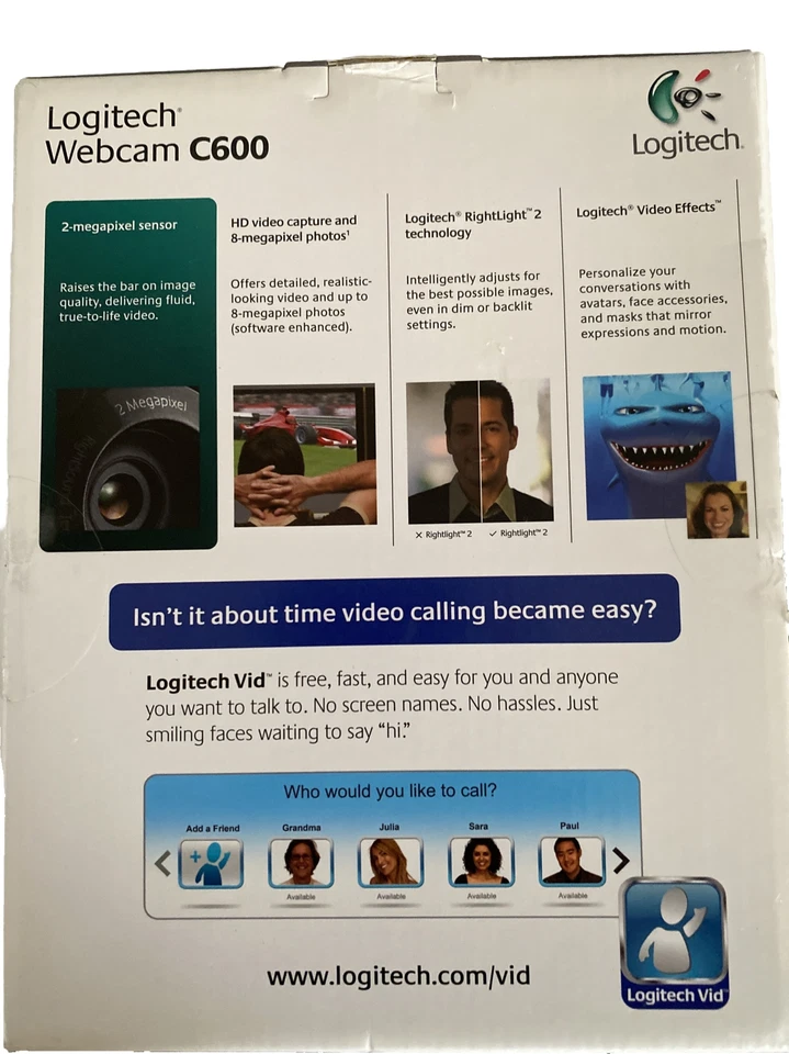 Logitech Webcam C600 HD Video Capture 2mp Sensor 8mp Photos -  NEW Open Box - Image 2 of 2