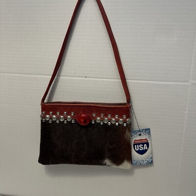 KurtMen Design Rhinestone, Silver & Red Stone Cowhide Pony  display picture 1