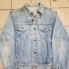 vintage blue denim Levis jacket coat biker M chest 40 usa made