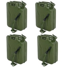 4Pack 5 Gal 20L Jerry Can Army Military Metal Tank Backup Gasoline Can Green