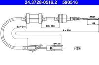 ATE 24372805162 Kupplungsseil Seilzug Kupplung KupplungsbetäTigung 590516