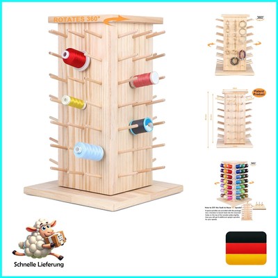 New brothread 93 Spulen DIY 360° Voll Rotierende Holz Fadenhalter/Garnhalter/...