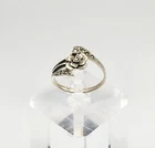 Vintage Sterling Silver Marcasite Floral Design Crossover Ring Size 7.75