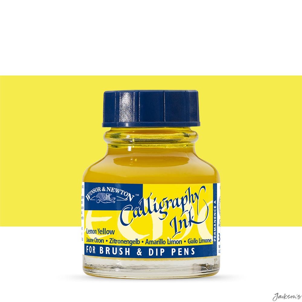 Winsor & Newton Calligraphy Ink 30ml Lemon Yellow For Dip Pen Fountain Pen