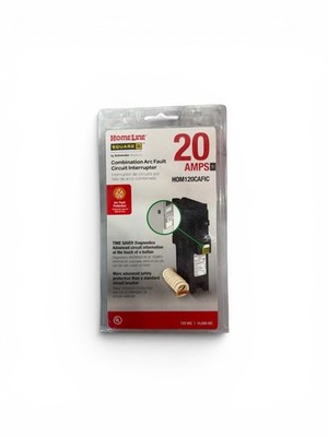 Square D Homeline 120V 20 Amp 2-Pole Combination Arc Fault Circuit Breaker