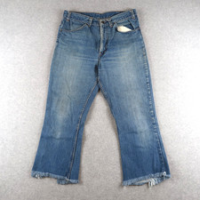 Vintage 80s Levis 646 Orange Tab Bellbottom Flare Faded Denim Jeans Size 31x23