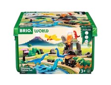 BRIO World Dinosaur Deluxe Set - 44-Piece FSC-Certified - Wood Train Set Acc...