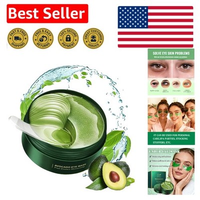 Hydrating Avocado Eye Masks for Dark Circles - 60 Pcs Anti-Puffiness Solution