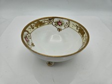Antique Hand-Painted Nippon Porcelain Footed Bowl  1891-1921