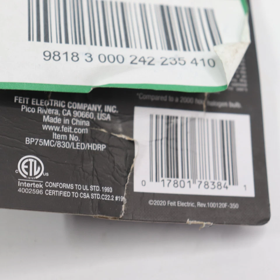 Feit Electric T4 LED Light 6.5 W 120 V BP75MC/830/LED/HDRP - Image 2 of 4