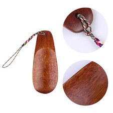 2 Pcs Wooden Shoehorn Flexible Shoe Horn Small Simple Shoe Lifter Brown 