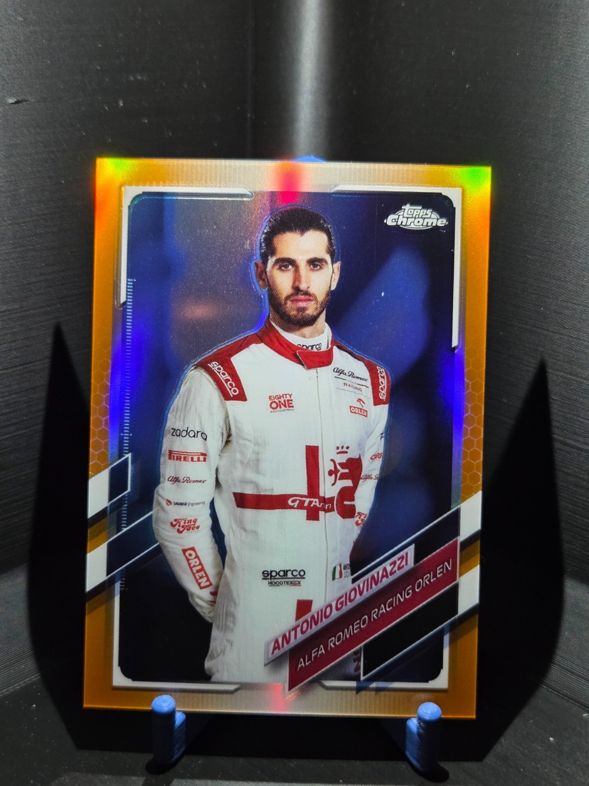 2021 Topps Chrome Formula 1 - Antonio Giovinazzi Orange Refractor #16 /25 NM-MT