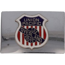Up Union Pacific Railroad Train Overland Route Logo 1970s Vintage Belt Buckle