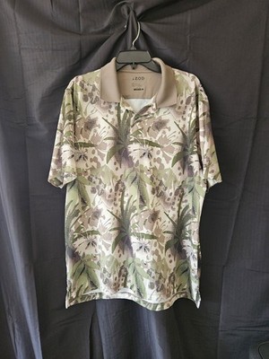 Izod Golf Classix Elite Cool FX Men's Golf Polo Shirt Hawaiian Design Size XL
