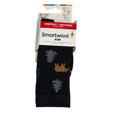 Smartwool Everyday Crew Socks Merino Wool Zero Cushion Size Large Black Bear NWT