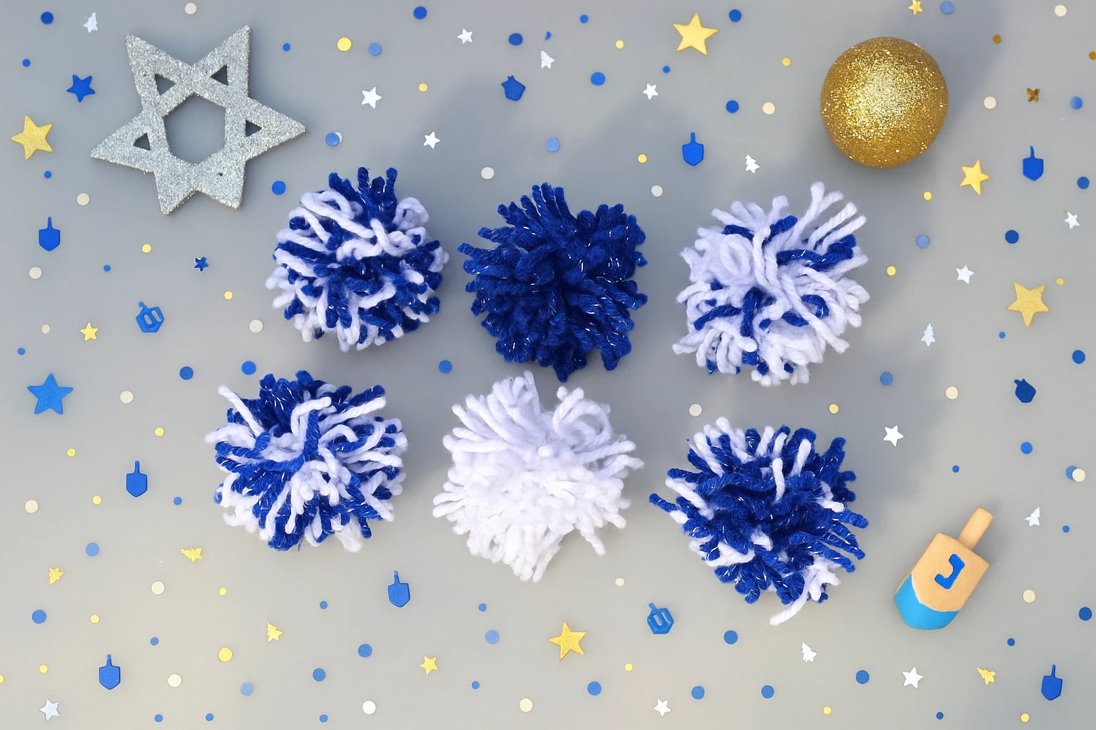 Handmade Cat Toys with bells - Hanukkah - 6 pieces
