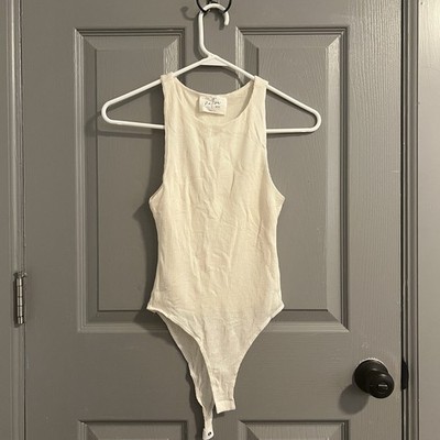 The Native One Women s Ribbed Cream Bodysuit Neutral Staple Minimalist Size S