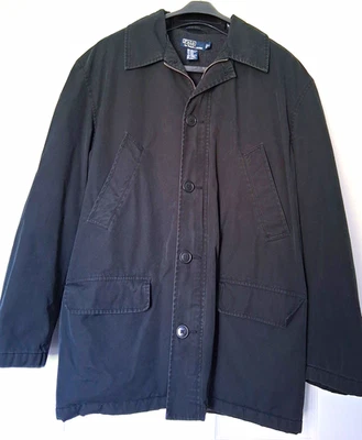 VTG Polo Ralph Lauren Field Utility Chore Jacket Coat Faded Black Men's Size XL